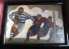 Tableau sport Art Déco Rugby