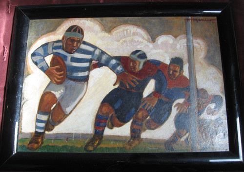 Tableau sport art déco rugby - art,