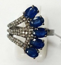 Diamant Pavé Saphir Bleu 925