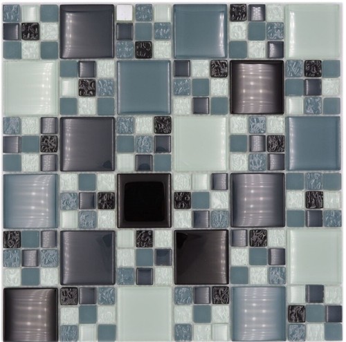 Mosaïque pâte verre gris - de,