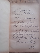 George Sand dédicace signé