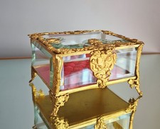 Coffret à bijoux en cristal & bronze Art Nouveau 