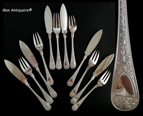 Service poisson argent massif - service,
