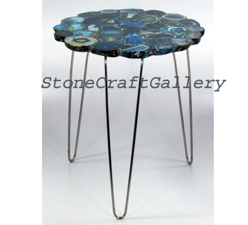 Bleu agate côté table - agate,
