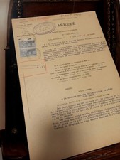 Ancien document vintage arrêté préfectoral Marseille années 1930-1940 archives