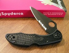 Couteau Spyderco Delica 4 Acier VG-10 Serra Manche FRN Made Japan SC11PSBBK