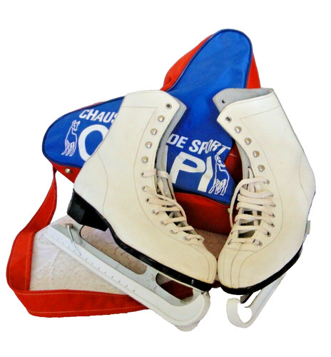 Anciens patins glace cuir - anciens, en