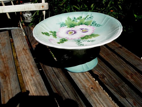 Compotier ancien décor fleur