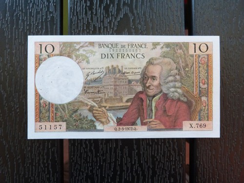 Billet 10fr voltaire 1972 - 10fr, 2.3.1972