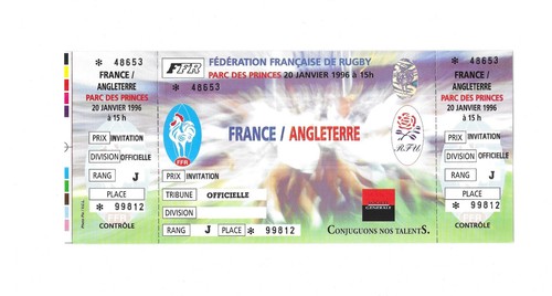 Rare ticket billet rugby - /,