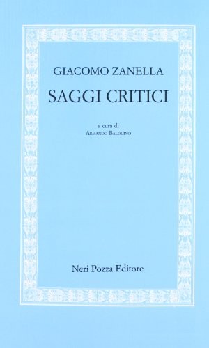 Saggi critici zanella giacomo - critici,