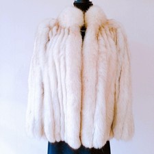 Manteau veste courte en fourrure de renard bleu ONWARD Rambulton marron taill...