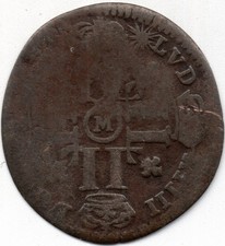 LOUIS XIV sol de 15 deniers ou quinzain aux huit L 1692 Toulouse