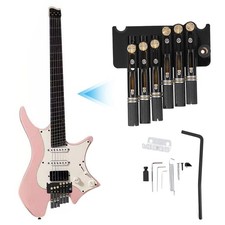 Black 6 Strings Headless Electric Guitar Bridge Set Musical Instrument