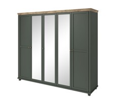 Armoire Elda Armoire À Portes Battantes 246x62x216cm Vert Chêne Lefkas