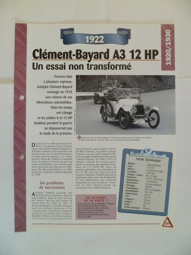 Carte fiche auto - fiche,