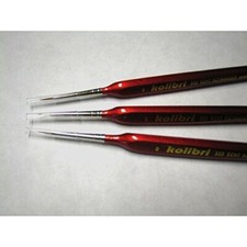 HARDER STEENBECK Lot de 3 pinceaux en martre Rouge pour détails Taille 3/0