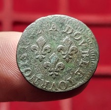 #111-6 ~ LOUIS XIII - Double Tournois 1642 A - Type Warin