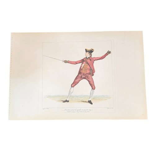 1763 fencing engraving - fencing, plate