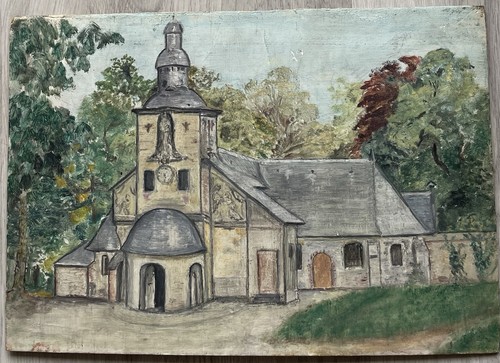 Tableau ancien huile panneau - tableau,