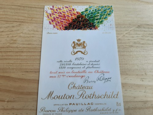 étiquette vin chateau mouton - vin,