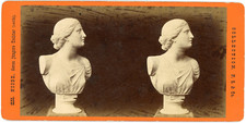 Stereo Sculpture antique grecque buste de Niobé, circa 1870 Vintage stereo card 