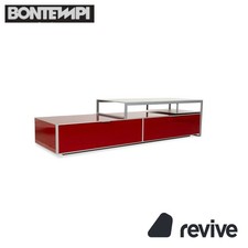 Bontempi Eidos Meuble De Rangement En Aluminium Rouge Gris Blanc Lowboard