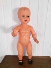 Ancien Vintage Années 60 grande Poupée Poupon 56 cm petit garcon nu chaussures