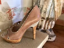 Cafènoir Chaussures Femme Décolleté Talon Ouvert Rose Beige