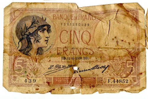 Bank france 1934 - france-1934, cinq