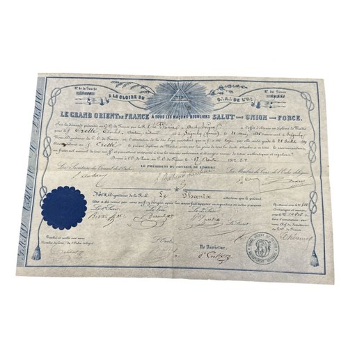 Diplôme maçonnique grand - diplôme,