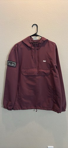 Obey maroon pullover - half, zip