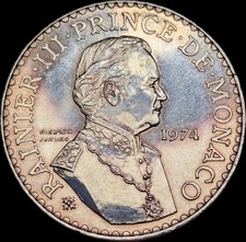 50 FRANCS 1974 RAINIER III -