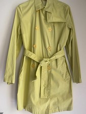 TRENCH VERT ANIS FR 40 NON DOUBLÉ COTON POLYURÉTHANE DOUBLE BOUTONNAGE CEINTURE