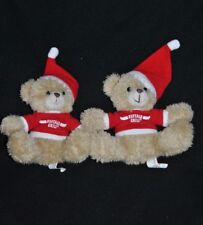 Lot 2 ?Doudou Ours Beige BUFFALO GRILL Père Noel Rouge 15 Cm Peluche Etat NEUF