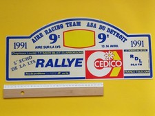 Plaque plastique rallye 1991 - plaque,