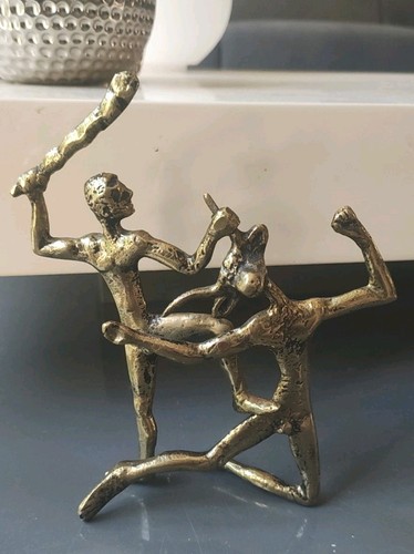 Sculpture bronze scène - bronze,