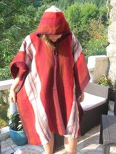Poncho capuche adulte mélange