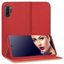 Coque Housse Etui à clapet pour Samsung Galaxy Note 10 Plus rouge Bookstyle Flip