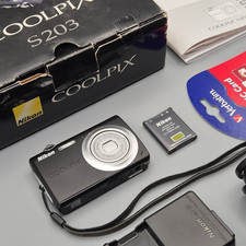 Nikon Coolpix S203 10MP Compact Digital Camera Black, Original Packaging, NEW SD