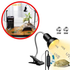Lampe Chauffante Tortue UVA UVB 25/50W Reptiles Aquarium + 2 Ampoules