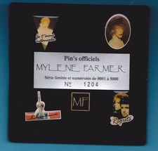 RARE LOT DE 5 PIN'S OFFICIELS MYLENE FARMER EN COFFRET ++++++++++++++