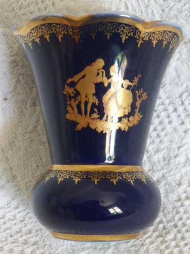 Limoges petit vase bleu - limoges,