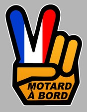 MOTARD A BORD MAIN VICTORY HAND FRANCE 12x9cm AUTOCOLLANT/STICKER - MOTO(MA166)