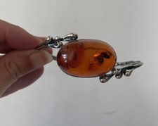 VINTAGE BRACELET AVEC CABOCHON EN AMBRE STYLE  ART NOUVEAU JEWELRY