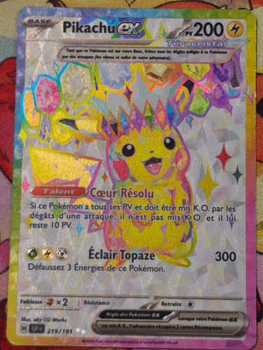 Carte pokémon pikachu - carte, ex