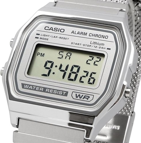 Casio a158wem silver dial - casio, a158wem-7