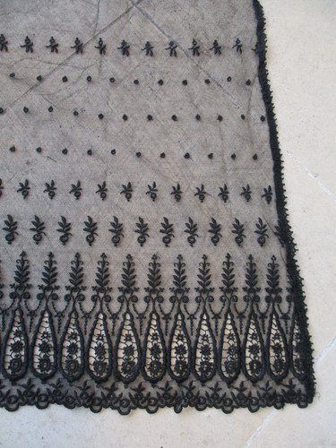 Panneau tulle coton noir - panneau,