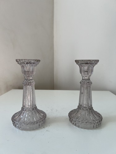 Paire bougeoirs cristal - en,