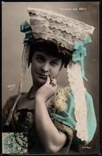 BD013 ARTIST STAGE STAR PAULETTE DEL BAYE FANCY LACE HAT Tinted PHOTO pc BOYER